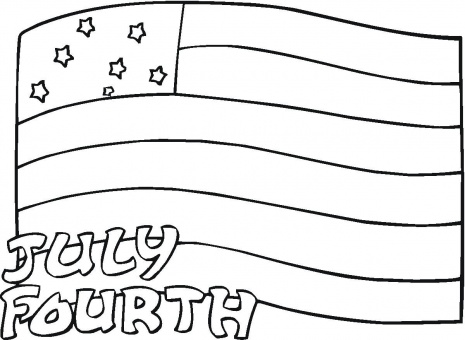 American Flag July 4th Coloring Page Kids Download Fourth Pages