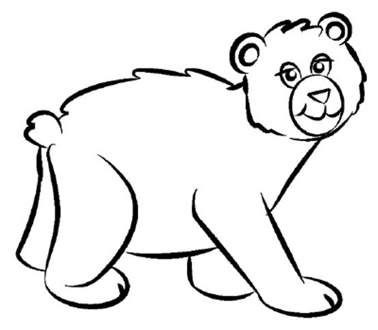 Bear Coloring Pages 7 Kids White