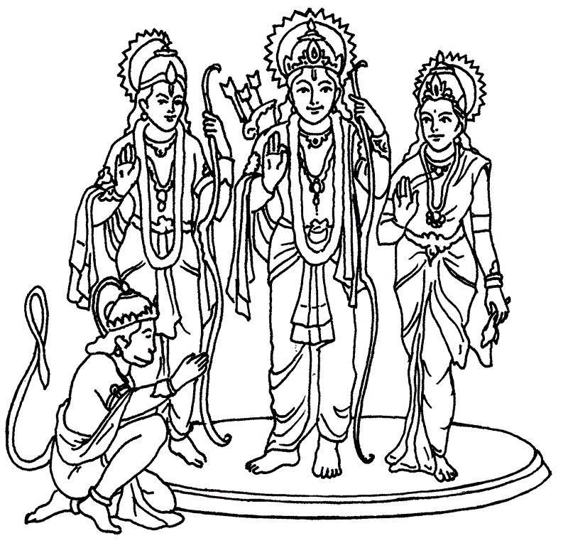  Ram Sita Laxman Hanuman Rough Drawing Sketch 