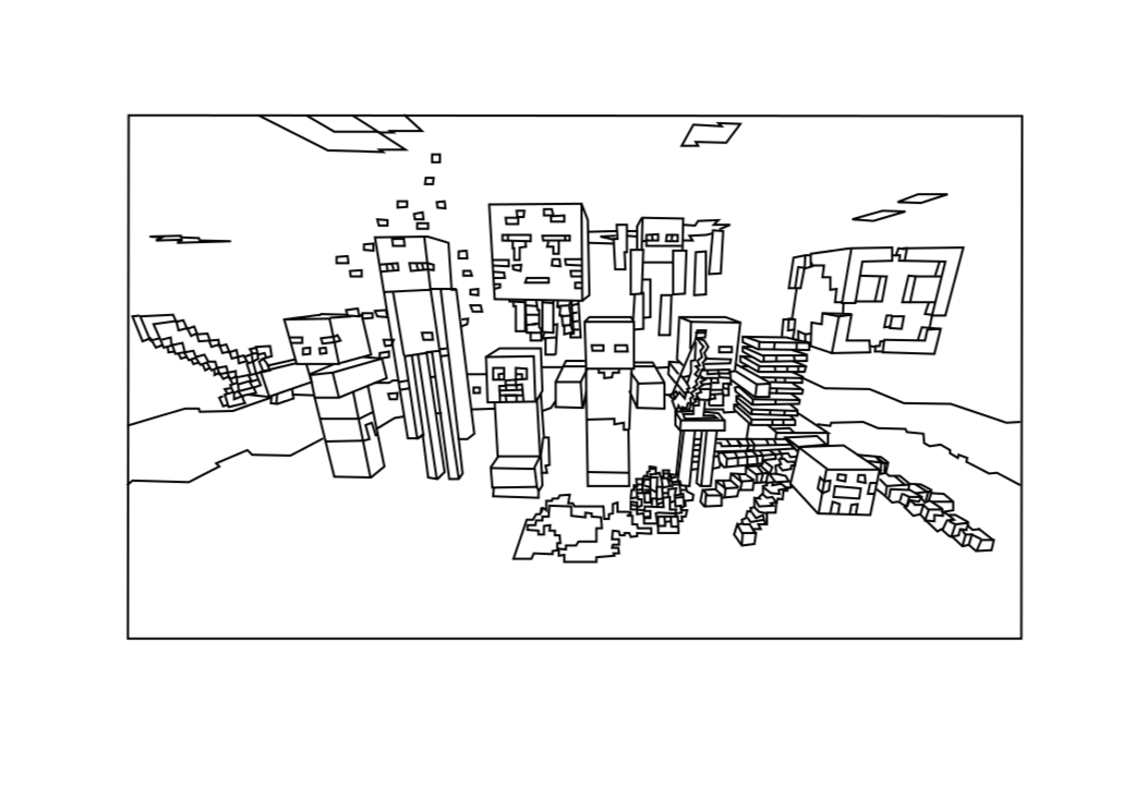 Excellent Minecraft Coloring Pages Kids Numbers