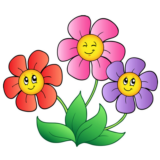 Flowers Cartoon Picture Coloring Kids - Coloring Kids