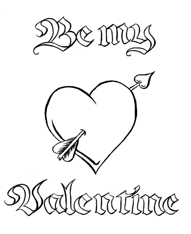 valentine coloring pages be mine - photo #35