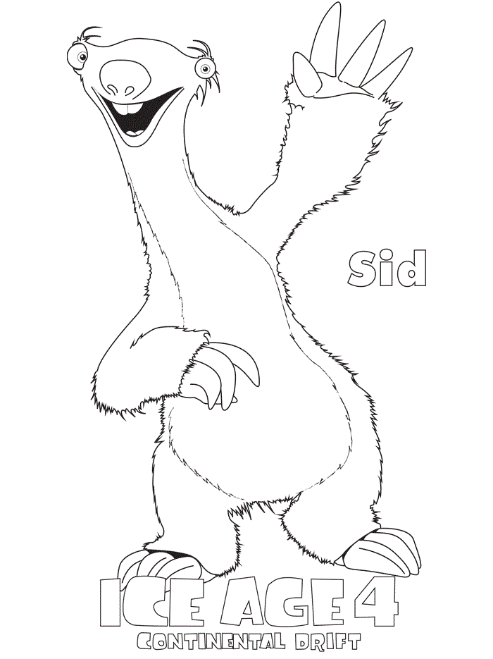 ice age characters coloring pages - photo #16