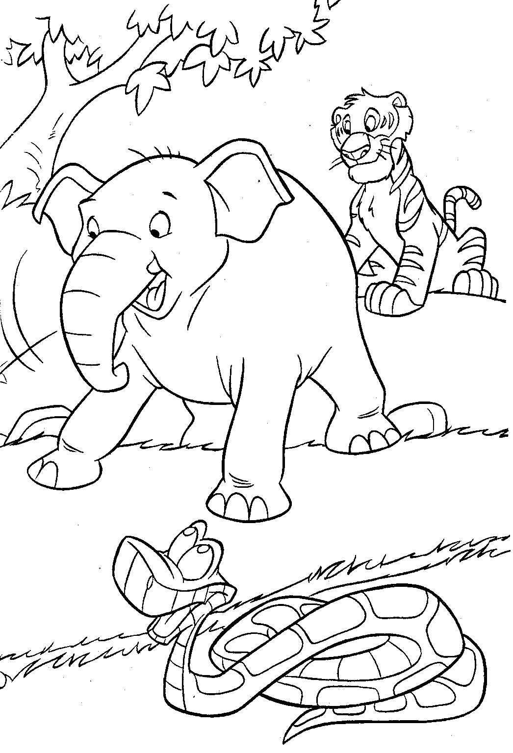 Cute Jungle Tree Coloring Pages