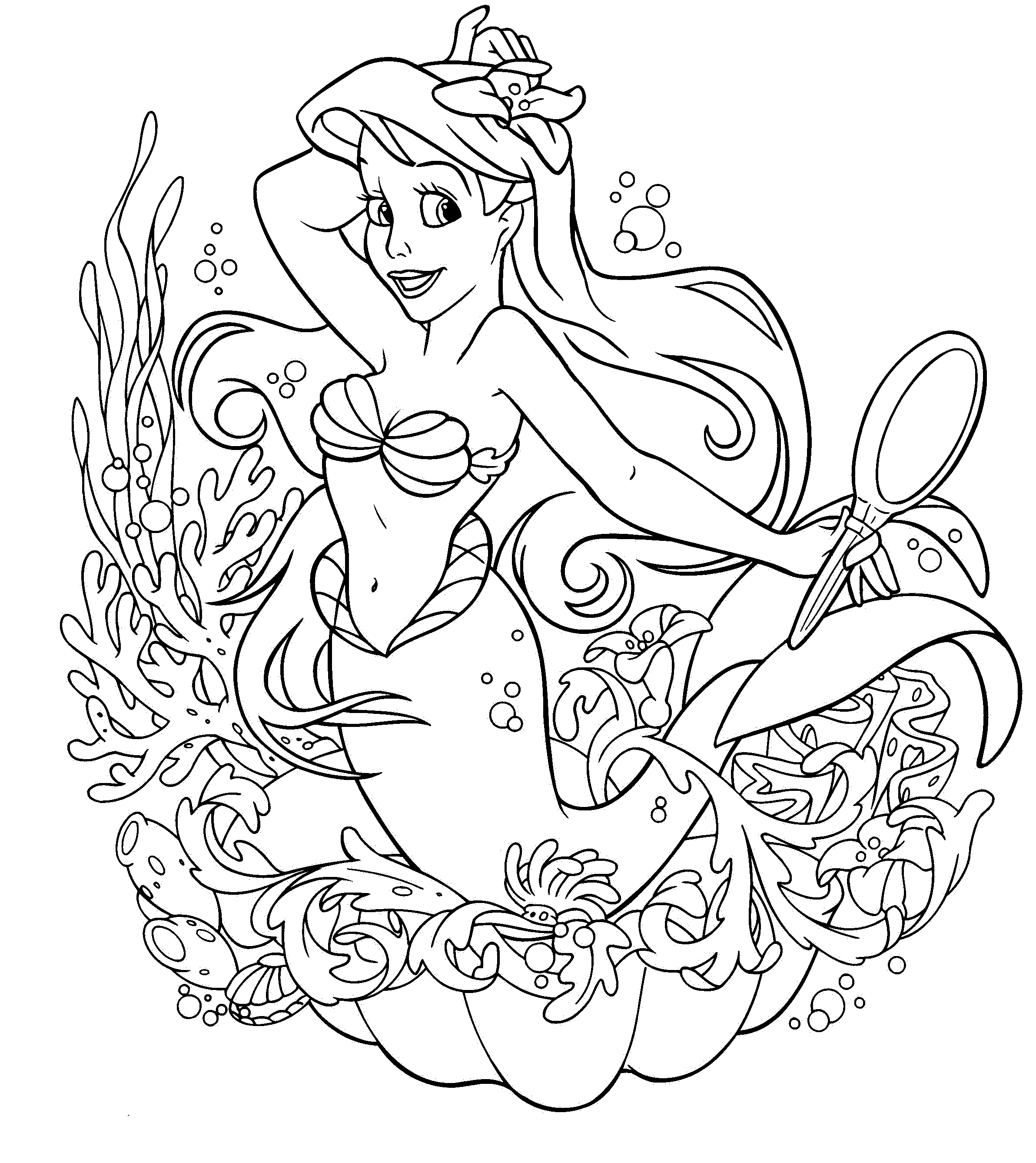 Princess with a Pet Coloring Page