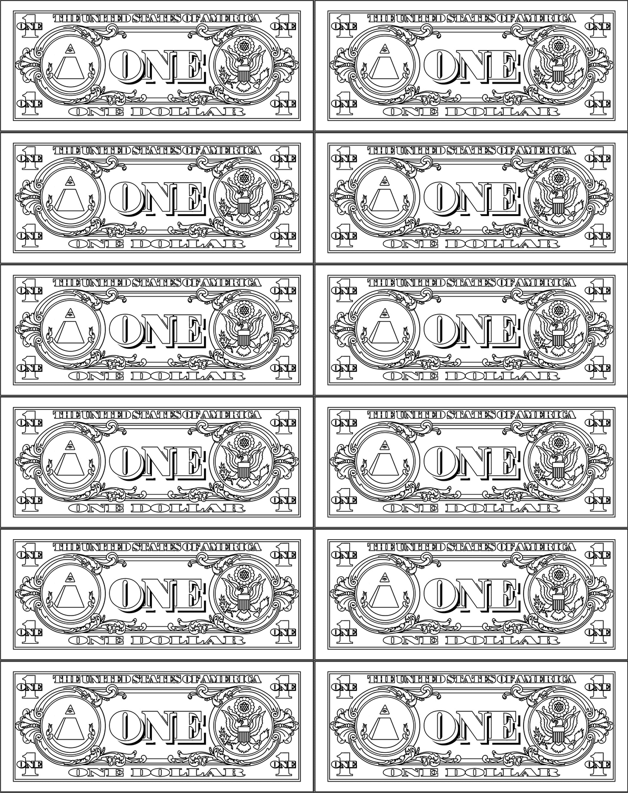 Printable Play Money (10) Coloring Kids