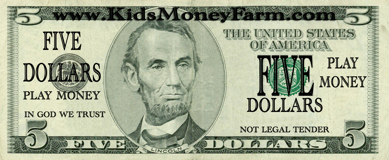 Printable Play Money (5) | Coloring Kids