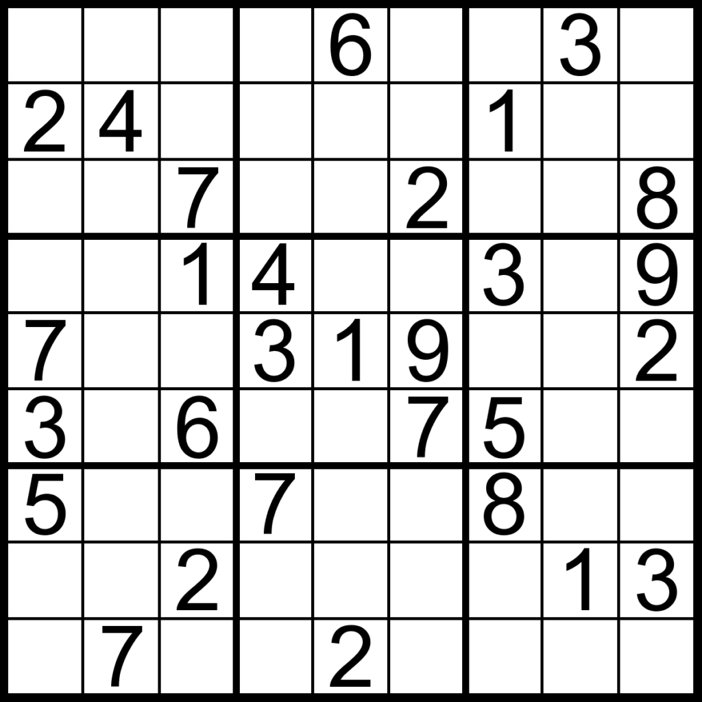 sudoku puzzles free printable