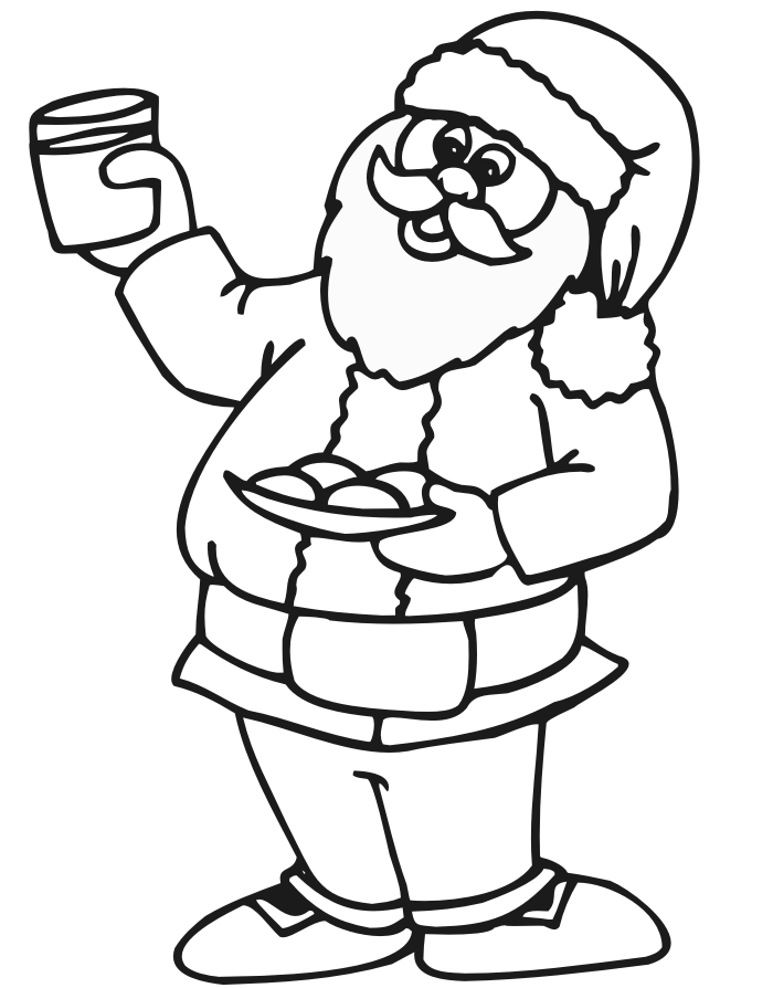 Santa Cartoon Coloring Kids Coloring Kids