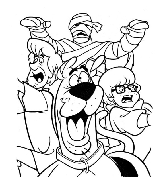 Simple Scooby Doo Monster Coloring Pages for Kindergarten