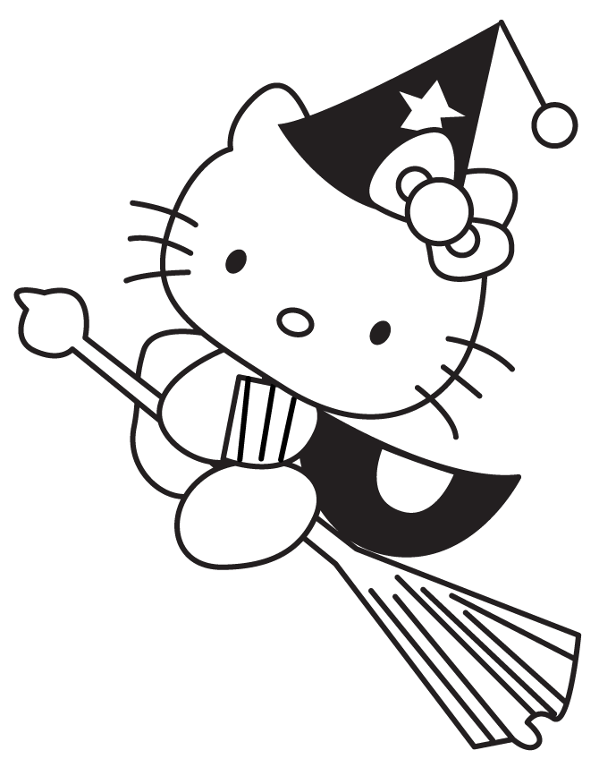 Witch-halloween-coloring-pages-hello-kitty Coloring Kids - Coloring Kids