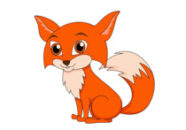 cute little red fox clipart