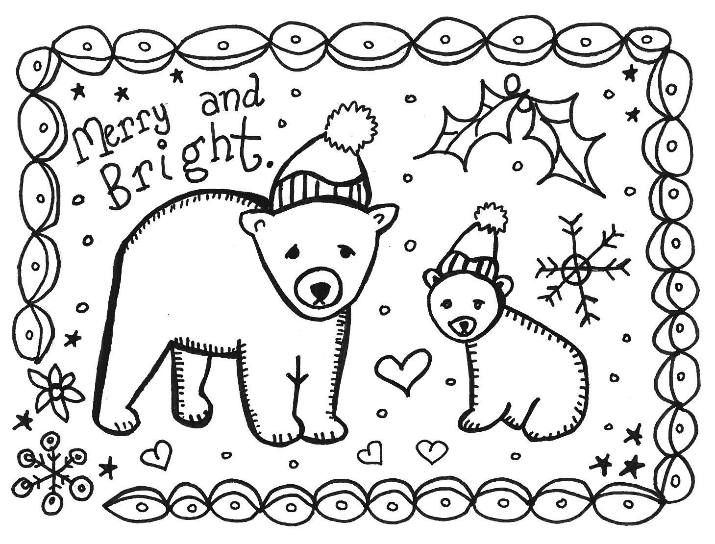 Christmas Coloring Cards 3 Coloringkids