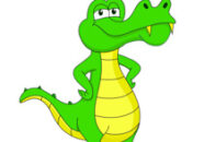 green alligator cartoon style clipart