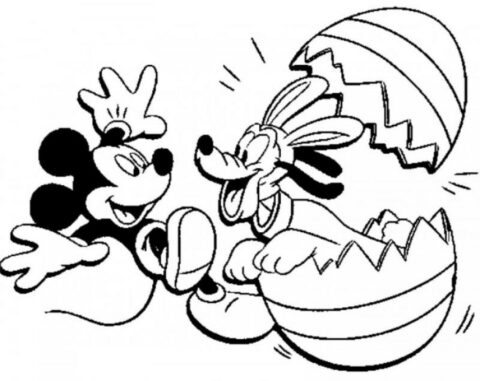 excellent Mickey mouse easter coloring pages –