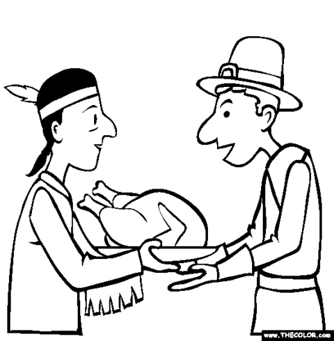 First Thanksgiving Online Coloring Page
