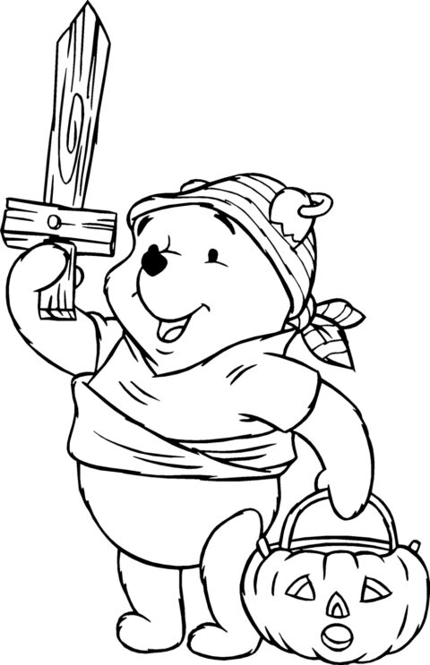 Halloween Pooh Pirate Costume Coloring Pages For Kids Free …