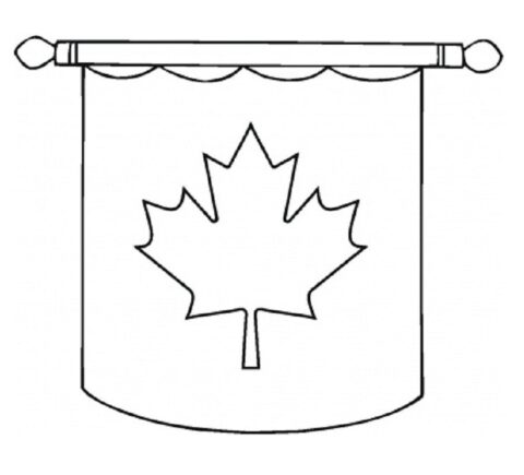 Hanging-Canada-Flag-Coloring-Pages-of-Canada-Day