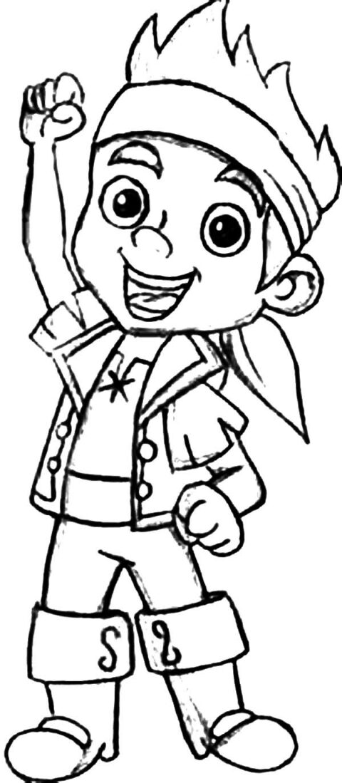 Jake the Leader of Never Land Pirates Coloring Page | Kids Play Color