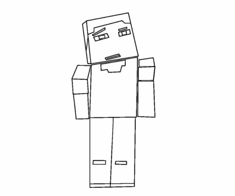 Random Minecraft Coloring Pages