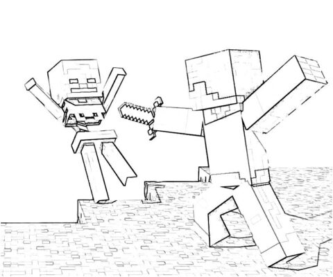 another minecraft coloring pages
