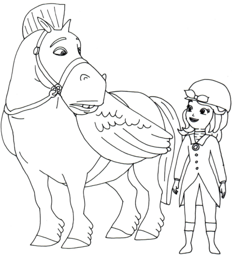 minimus and sofia the first coloring page