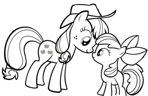 My-Little-Pony-Looking-At-Each-Other-Coloring-Page