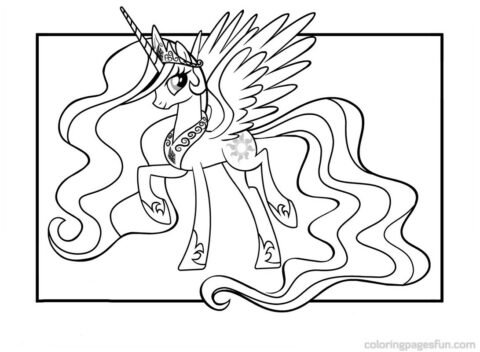 My Little Pony Princess Celestia Coloring Pages For Kids