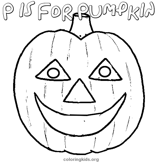 P Is For Pumpkin Coloring Kids - Coloring Kids