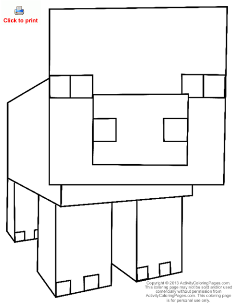 Pig from Minecraft Coloring Page