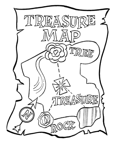 Pirate Treasure Map Coloring Pages – AZ Coloring Pages