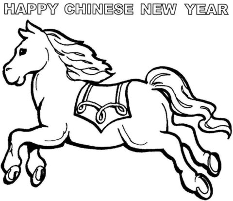printable colouring pages wooden horse chinese new year id 51546 …