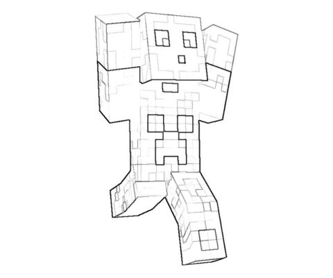 Printable Minecraft Character Action Coloring Pages