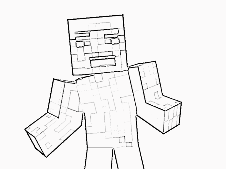 Printable Minecraft Steve Coloring Page 4387