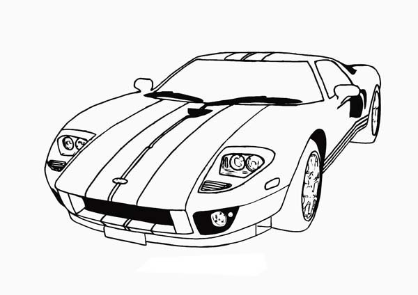 Race Car with Cool Stripe-coloringkids.org | Coloring Kids