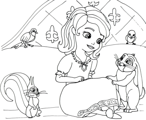 sofia the first coloring page-1