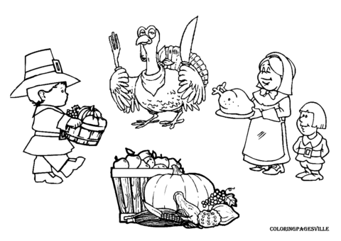 Thanksgiving coloring pages kids