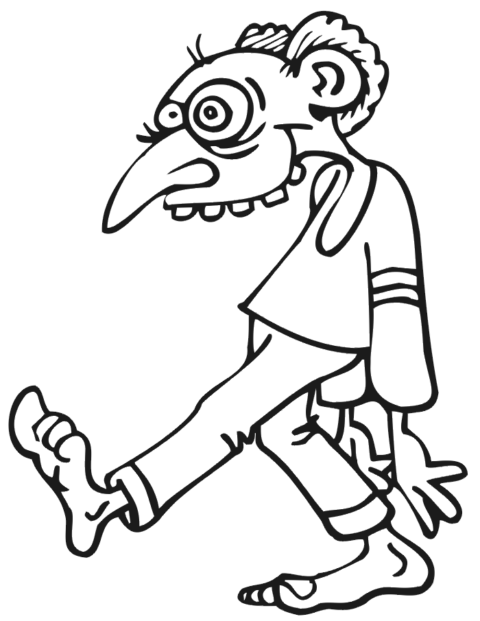 Zombie Coloring Page | Goofy Looking Zombie